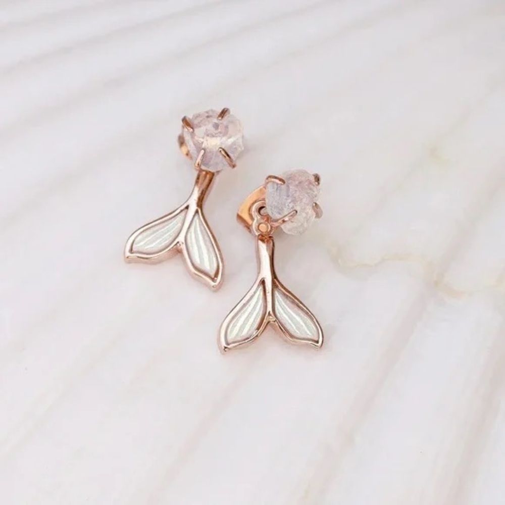 Pura Vida | Mermaid Fin Ear Jacket Rose Gold Boho Beach Nautical - Picture 3 of 5